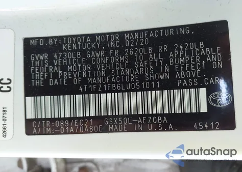 2020 Toyota Avalon Trd from USA, damaged, VIN 4T1FZ1FB6LU051011